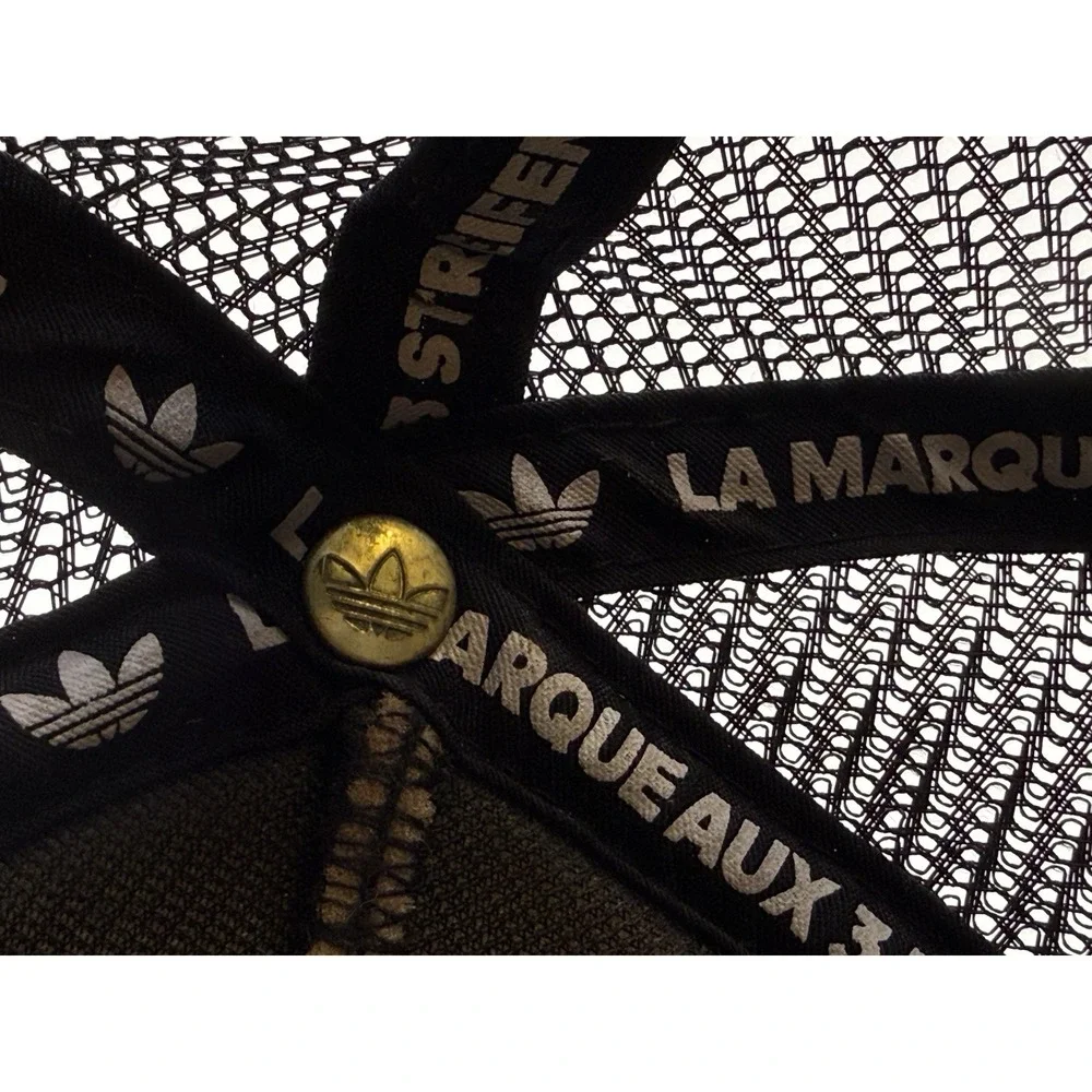adidas Originals Dispatch Trucker Hat Black Mesh Snapback Cap Y2K